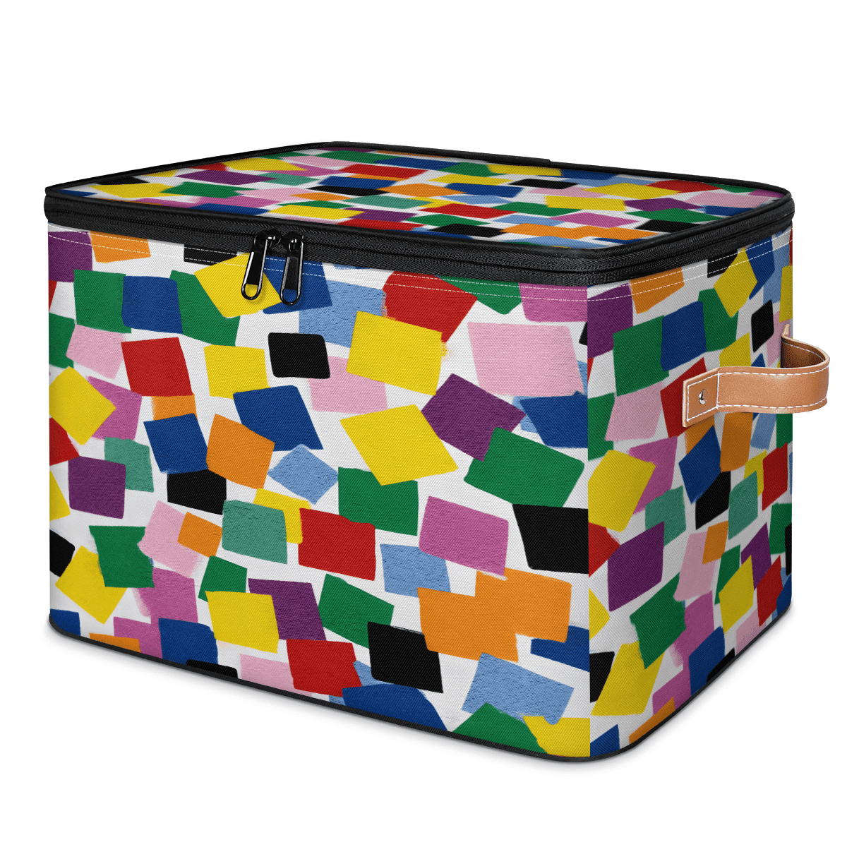 CURLYOOT Storage Bin, Decorative Fabric Closet Boxes with Lid, Abstract ...