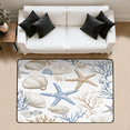 thumbnail image 1 of CURLYOOT Starfish and Seashells Ocean Coral Beige Area Rug 3x5 Ft Rugs for Entryway Entrance Kitchen, Washable Non Slip Indoor Floor Carpet for Bedroom Living Room, 1 of 8