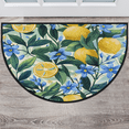 thumbnail image 1 of CURLYOOT Summer Lemon Half Round Door Mat, Indoor Outdoor Entrance Rug, Blue Flower Semi Circular Area Rug, Non Slip Washable Absorbent Doormat, Laundry Room Rug 24'' x 36'', 1 of 7