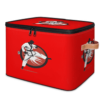 CURLYOOT Taekwondo Storage Bin with Zipper Lid, Fabric Decorative Lidded Storage Baskets Boxes, Foldable Organizer Container Basket for Bedroom Closet Shelf