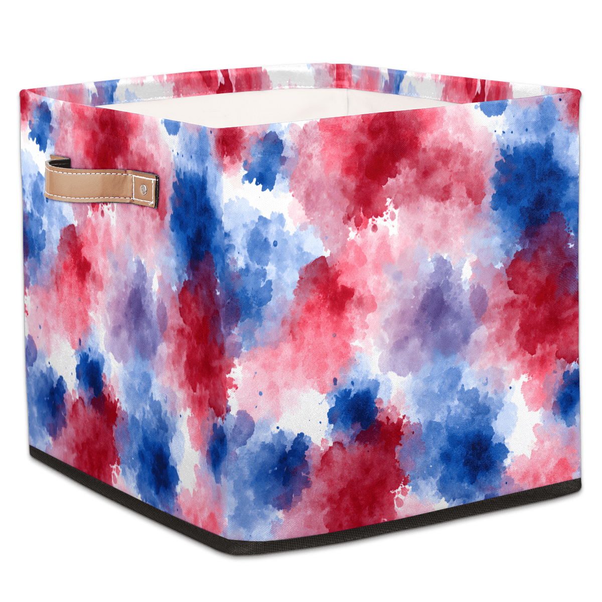 CURLYOOT Tie Dye Themed Cube Storage Bin, 13 x 13 x 13 Storage Cube Bins for Organizing, Fabric Foldable Closet Baskets with Handles for Closet, Shelves, Clothes