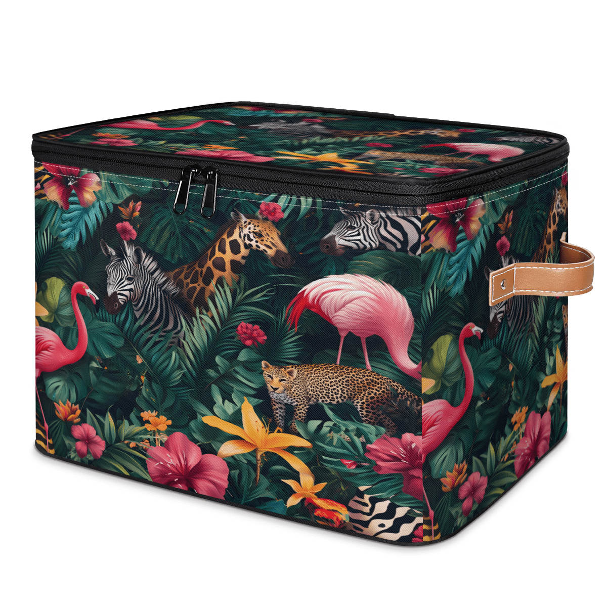 curlyoot-tropical-jungle-animal-storage-bins-with-zipper-lid-fabric