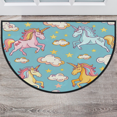 thumbnail image 1 of CURLYOOT Unicorn Cloud Half Round Door Mat 40'' x 63'', Indoor Outdoor Entrance Rug, Semi Circular Area Rug, Non Slip Washable Absorbent Doormat, Laundry Room Rug, 1 of 7