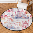 thumbnail image 1 of CURLYOOT Unicorn Rainbow Pattern 5.2ft Round Rug for Living Room, Large Washable Area Rug, Non Slip Floor Mat Indoor Rugs for Bedroom, Dining Room, Offices, Entryway, 1 of 7
