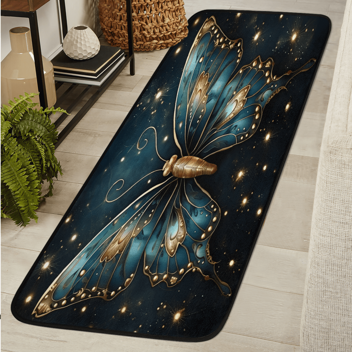 Butterfly Runner Rug CURLYOOT Vintage Butterfly Runner Rug 2'x6' Washable Kitchen Runner Rug ...