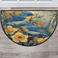 thumbnail image 1 of CURLYOOT Vintage Floral Bird Half Round Door Mat, Indoor Outdoor Entrance Rug, Semi Circular Area Rug, Non Slip Washable Absorbent Doormat, Laundry Room Rug 40'' x 63'', 1 of 7