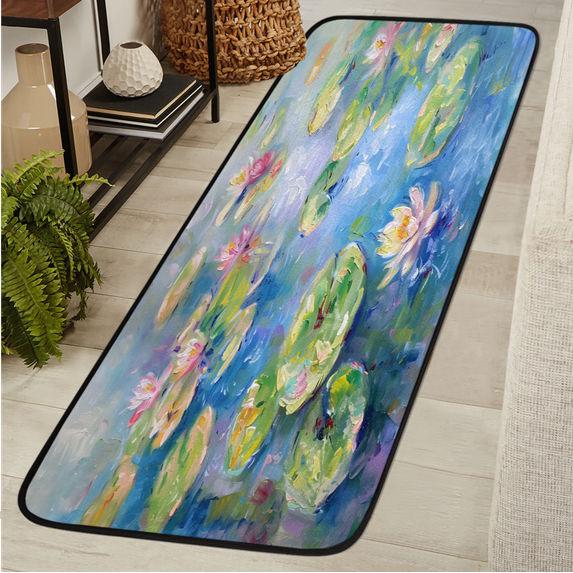 CURLYOOT Vintage Flowers Summer Runner Rug 2'x6' Washable Kitchen Runner Rug Indoor Non Slip Laundry Rugs Floor Carpet for Hallway Kitchen Entryway Bedroom Living Room