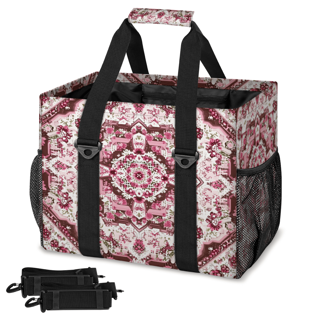 CURLYOOT Vintage Geometric Reusable Grocery Bag, Large Shopping Tote ...