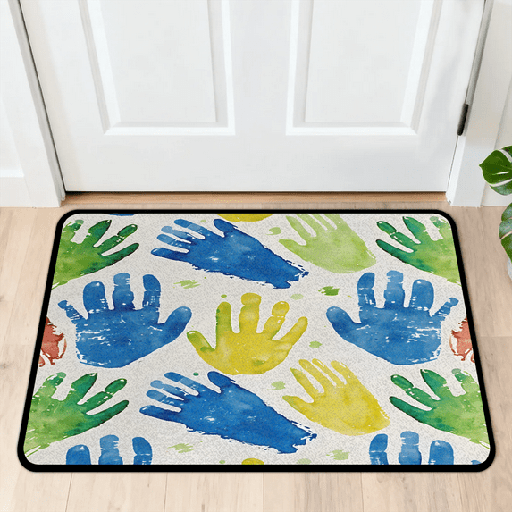 CURLYOOT Watercolor Art Abstract Door Mat 24" x 36" Absorbent Front Doormat Entrance Mat Non-Slip Washable Welcome Mats Floor Mats for Entryway Indoor Outdoor