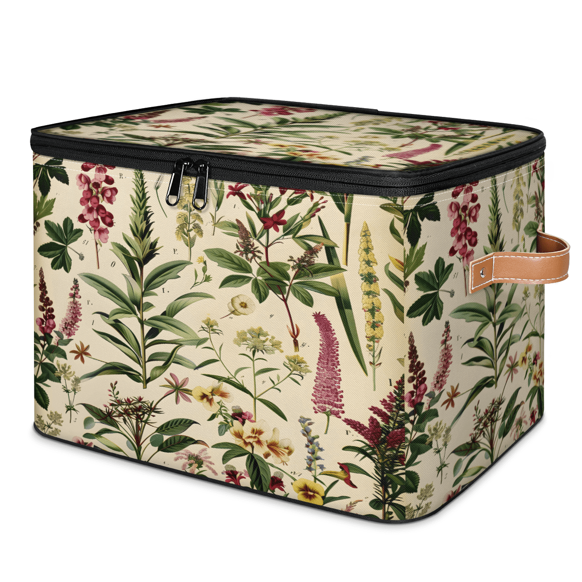 CURLYOOT Wildflower Botanical Fabric Storage Bins with Lids