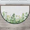 thumbnail image 1 of CURLYOOT Wildflower Half Round Door Mat 24'' x 36'', Indoor Outdoor Entrance Rug, Semi Circular Area Rug, Non Slip Washable Absorbent Doormat, Spring Eucalyptus Leaves Laundry Room Rug, 1 of 7