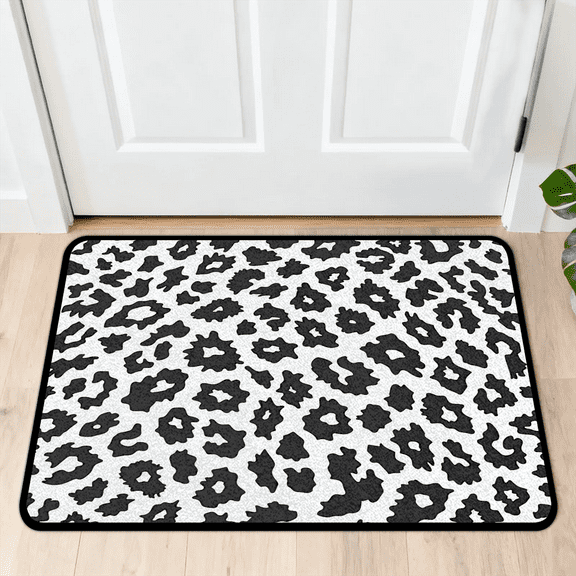 CURLYOOT Wildlife Animal Wild Skin Leopard Print Front Door Mat, Washable Non-Slip Door Mat, Indoor Outdoor Floor Mats Absorbent Welcome Doormat for Entrance 20" x 30"