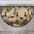 thumbnail image 1 of CURLYOOT Wine Themed Vintage Half Round Door Mat 24'' x 36'', Indoor Outdoor Entrance Rug, Semi Circular Area Rug, Non Slip Washable Absorbent Doormat, Laundry Room Rug, 1 of 7