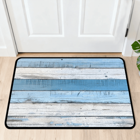 CURLYOOT Wooden Board Door Mat 24" x 36" Absorbent Front Doormat Entrance Mat Non-Slip Washable Welcome Mats Floor Mats for Entryway Indoor Outdoor