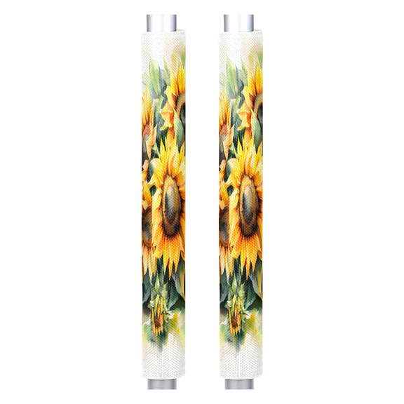 CURLYOOT Yellow Sunflower Refrigerator Door Handle Covers Set of 2, Spring Flower Kitchen Appliance Handle Covers for Dishwasher Microwave Oven, Washable Fridge Door Cloth Protector