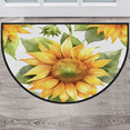 thumbnail image 1 of CURLYOOT Yellow Sunflower Summer Floral Half Round Door Mat, Indoor Outdoor Entrance Rug, Semi Circular Area Rug, Non Slip Washable Absorbent Doormat, Laundry Room Rug 40'' x 63'', 1 of 7