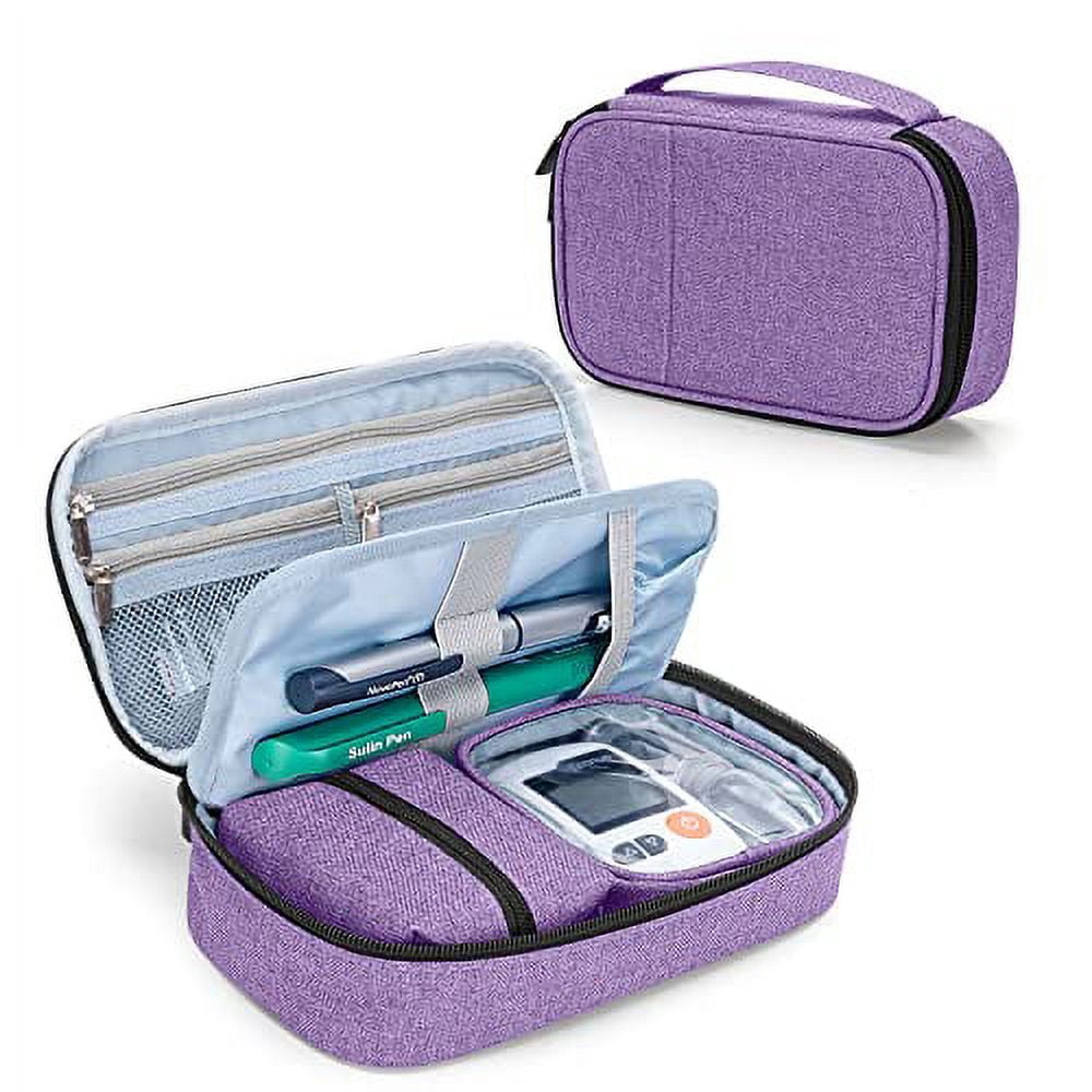 CURMIO Diabetic Supplies Bag for Glucose Meter, Medication, Insulin