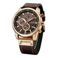 thumbnail image 1 of CURREN 8291 Men Dark Brown Chronograph Quartz Waterproof Leather belt Watch Sports Wristwatch, 1 of 5