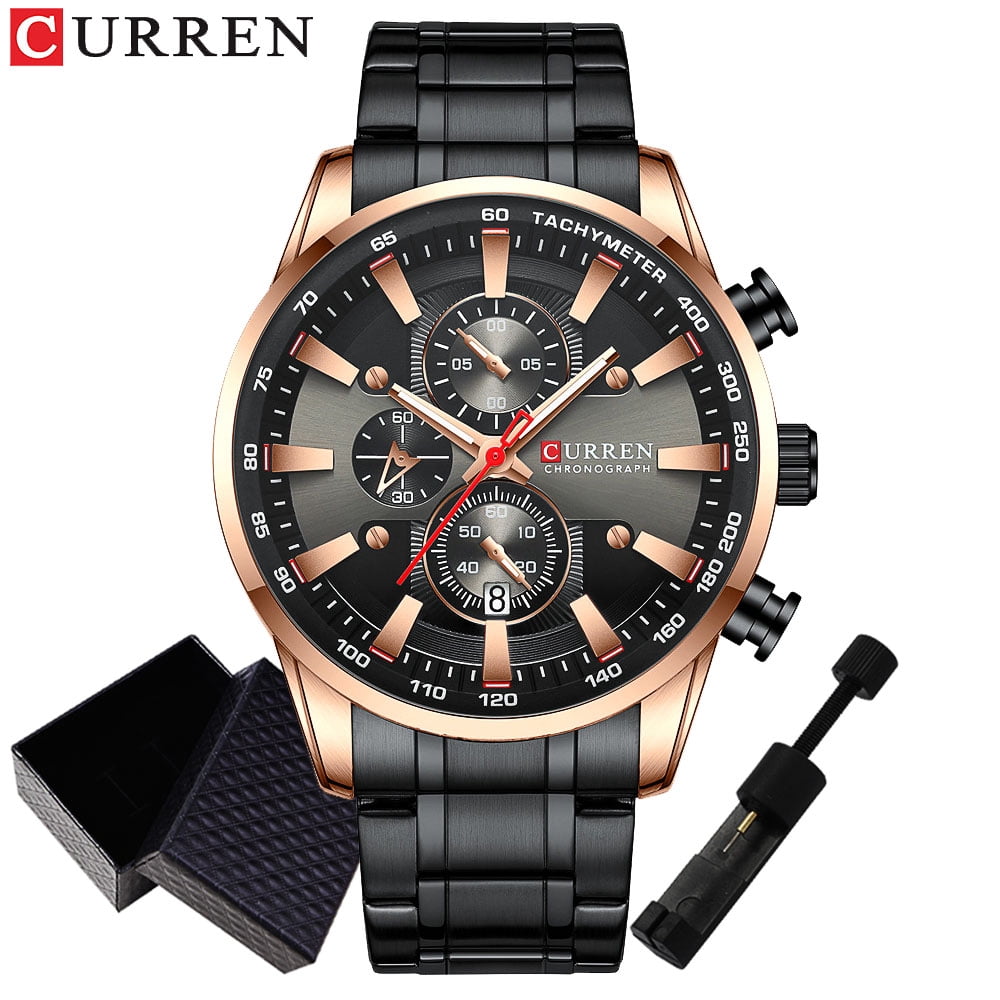CURREN-8351-Men-Black-Luxury-