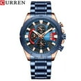 thumbnail image 1 of CURREN 8401 Men Black Chronograph Sports Analog Quartz Stainless Steel Watch Waterproof Date Wristwatch, 1 of 6