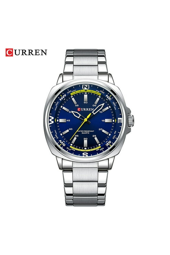 CURREN 8455 Men Dark Blue Quartz Waterproof Stainless Steel Sports Watch Casual Fashion Wristwatch