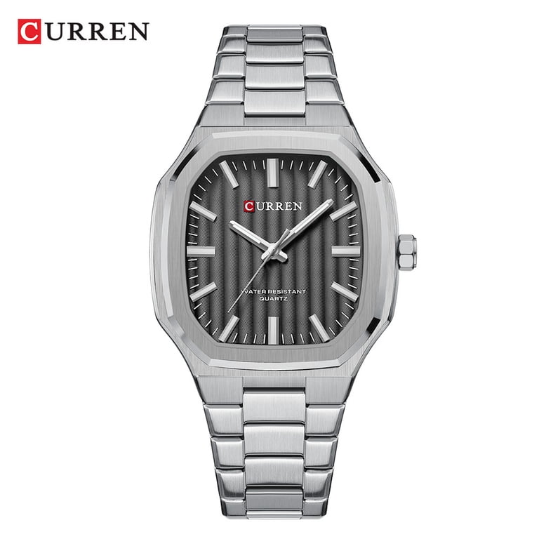 Steel Strap Square Quartz Wristwatch Fashion Casual Business Amazon.com: OIDEA Stainless Steel Watches for Men: Square  main image 3