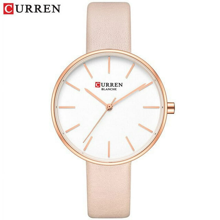 CURREN Fashion Slim Quartz Watches Ladies Leather Strap Wristwatch