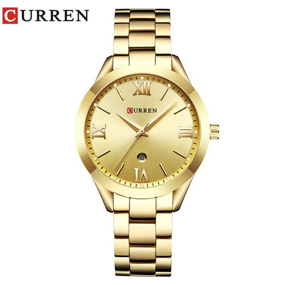 CURREN Gold Watch Women's Quartz Watches Stainless Steel Bracelet Waterproof with Date Watch Fashion Wristwatch Clock Femme