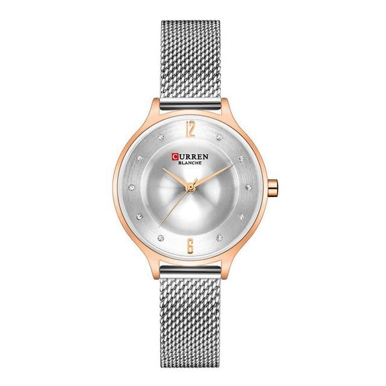 CURREN Gold Women's Watch Slim Quartz Steel Mesh Strap  display picture 2