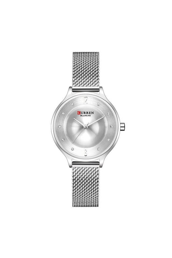 CURREN Gold Women's Watch Slim Quartz Steel Mesh Strap Wristwatch Beautiful Rhinestone Dial Ladies Watches With 30M Waterproof