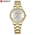 thumbnail image 1 of CURREN Luxury Brand Golden Dial Watches for Women with Stainless Steel Band Fashion Rhinestones Ladies Wristwatch with Luminous, 1 of 6