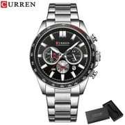 CURREN Luxury Brand Men's Watches with Stainless Steel Band Big Dial Quartz Wristwatches for Man Chronograph Clock Male