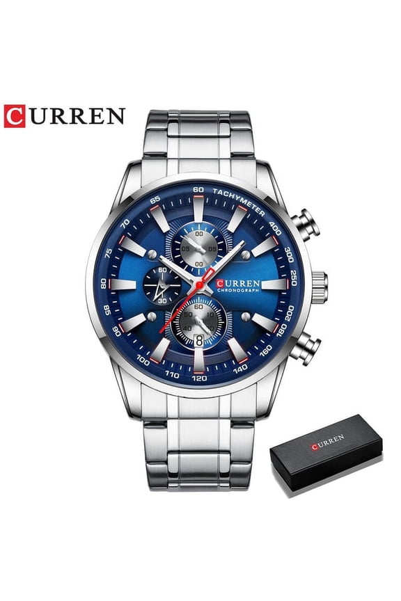 CURREN Man Watches Luxury Sporty Chronograph Wristwatches for Men Quartz Stainless Steel Band Clock Luminous Hands