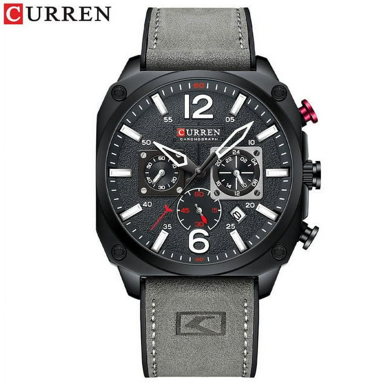 CURREN Men's Top Brand Fashion Watch Casual Sports Leather 