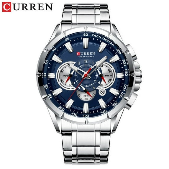 CURREN Sport Watches Men‘s Luxury Brand Quartz Clock Stainless Steel Chronograph Big Dial Wristwatch with Date Relogio Masculino