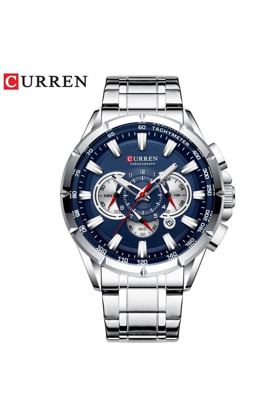 CURREN Sport Watches Men‘s Luxury Brand Quartz Clock Stainless Steel Chronograph Big Dial Wristwatch with Date Relogio Masculino