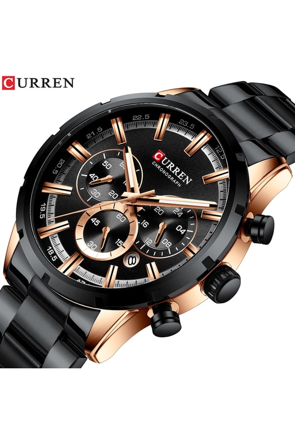 CURREN Men Watch,Watch 3ATM Waterproof Second Sub-Dials Wristwatch Wrist Watch 8355 Luxury Case Dial Luminous Waterproof Case Luxury Classic Business CURREN Men Watch Business Quartz Men WYAN