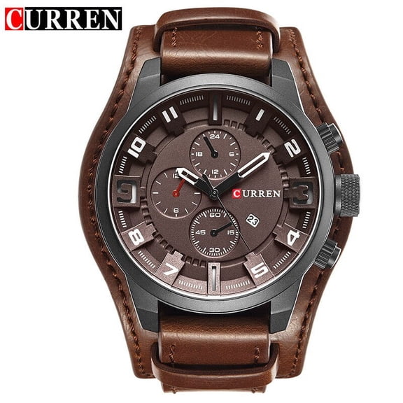 CURREN Men's Watches Top Brand Fashion&Casual Business Quartz Watch Date Waterproof Wristwatch Luxury Leather Strap Wristwatch