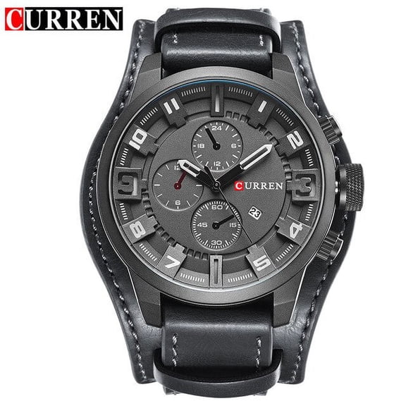 CURREN Men's Watches Top Brand Fashion&Casual Business Quartz Watch Date Waterproof Wristwatch Luxury Leather Strap Wristwatch