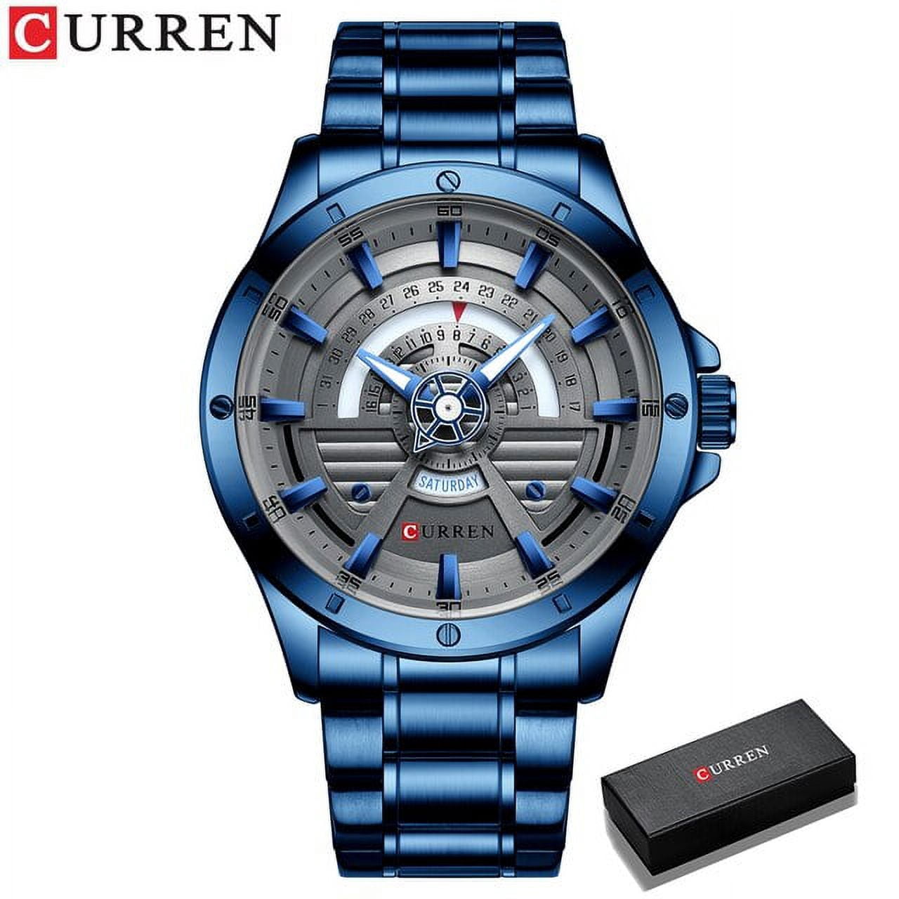 CURREN NEW Fashion Casual Quartz Stainless Steel Watches Date and Week ...
