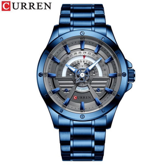 CURREN NEW Fashion Casual Quartz Stainless Steel Watches Date and Week Clock Male Creative Branded Wristwatch for Mens