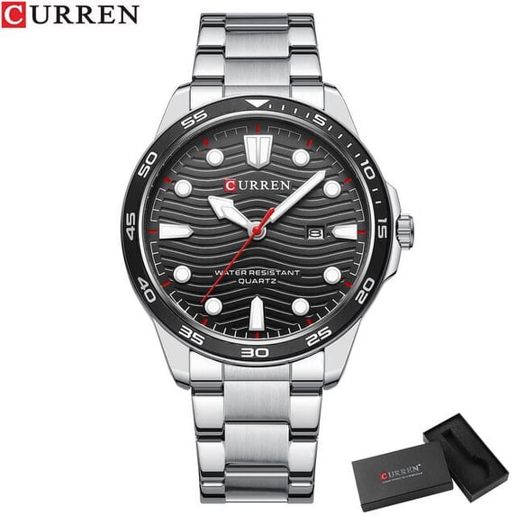 CURREN NEW Men's Watches Top Brand Luxury Stainless Steel Band Quartz Wristwatches with Auto Date Fashion Design Luminous Dial