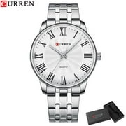 CURREN New Luxury Brand Mens Watches Casual Business Quartz Wristwatches with Roman Numbers Simple Style Stainless Steel Clock