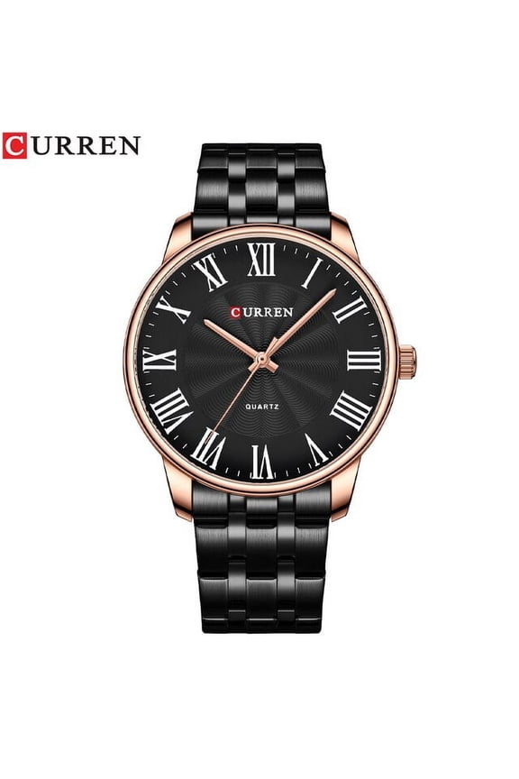 CURREN New Luxury Brand Mens Watches Casual Business Quartz Wristwatches with Roman Numbers Simple Style Stainless Steel Clock