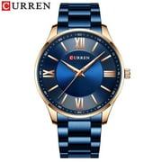 CURREN New Luxury Stainless Steel Men Watch Fashion Analog Quartz Clock Wristwatches for Male Blue Black Business Watches