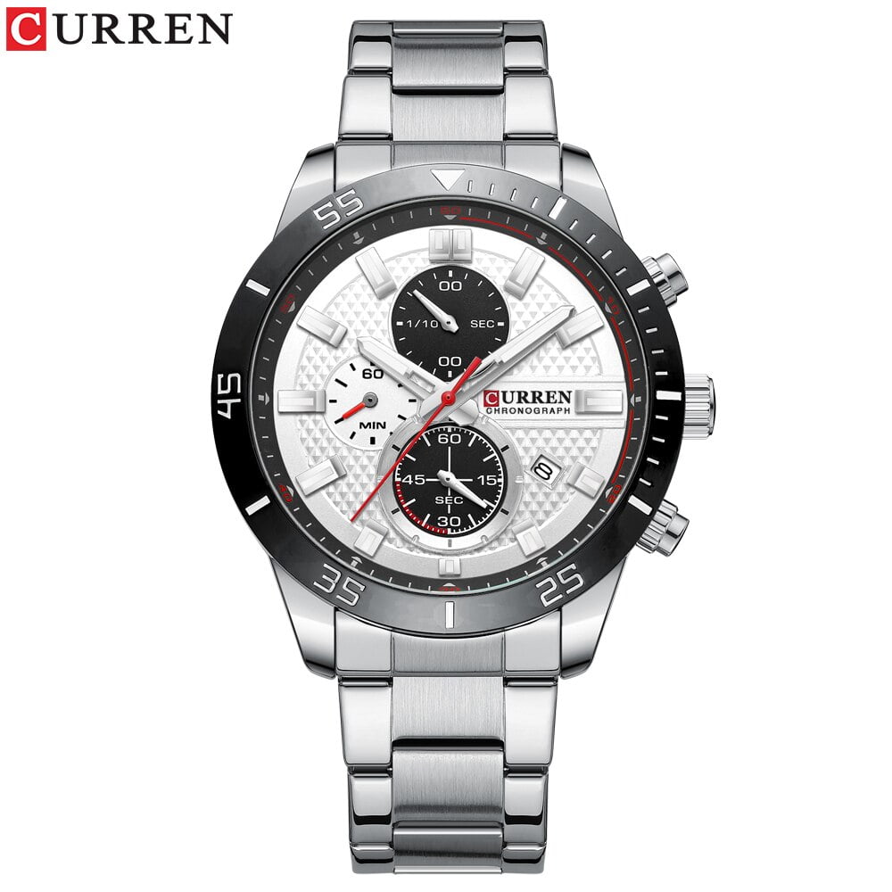 CURREN New Style Watches for Men Sport Stainless Steel Wristwatches with Luminous Point Quartz Movement Clock for Male