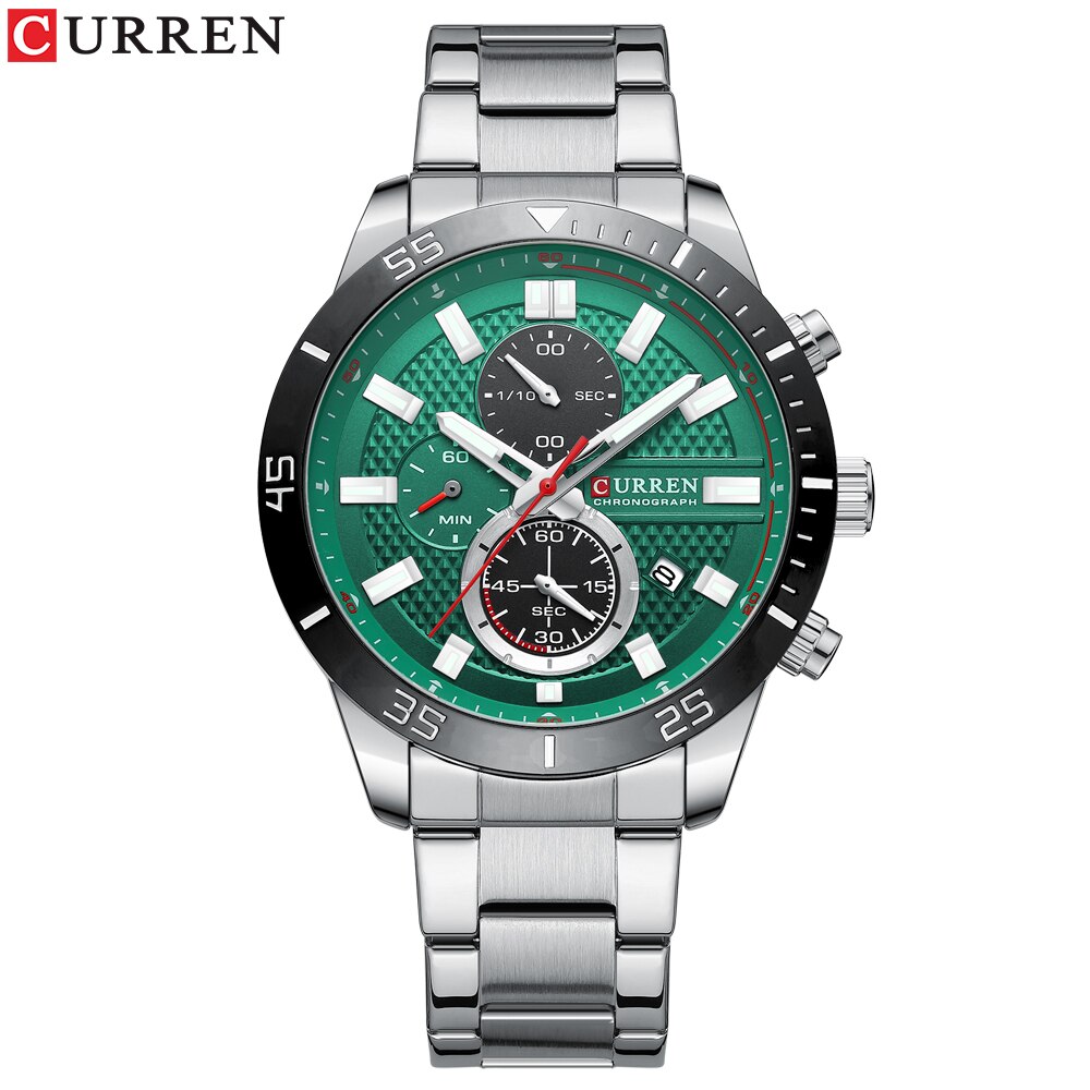 CURREN New Style Watches for Men Sport Stainless Steel Wristwatches with Luminous Point Quartz Movement Clock for Male