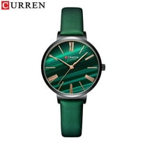 CURREN Top Luxury Malachite Green Quartz Watches Women Dress Watch Fashion Leather Strap Elegant Wristwatch Ladies Gift Clock