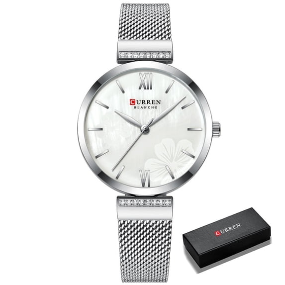 CURREN Watches Women's Simple Fashion Quartz Watch Ladies Wristwatch Charm Bracelet Stainless Steel Clock relogios feminino