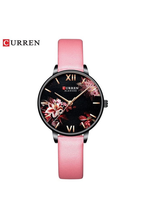 CURREN White Leather Watch for Women Watches Fashion Flower Quartz Wristwatch Female Clock Reloj Mujer Charms Ladies Gift